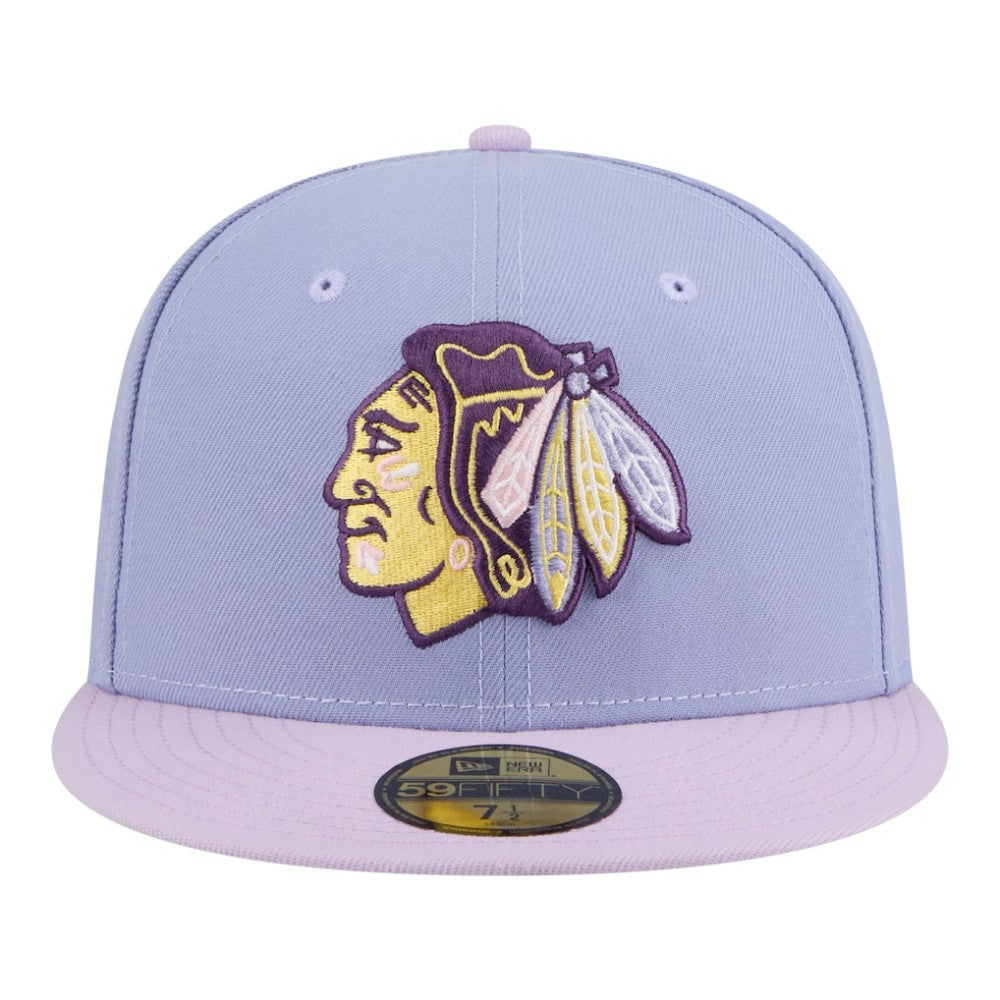 Chicago Blackhawks New Era Lavender Bloom 59FIFTY Fitted Hat - Light Purple/Purple - NHL 203778872