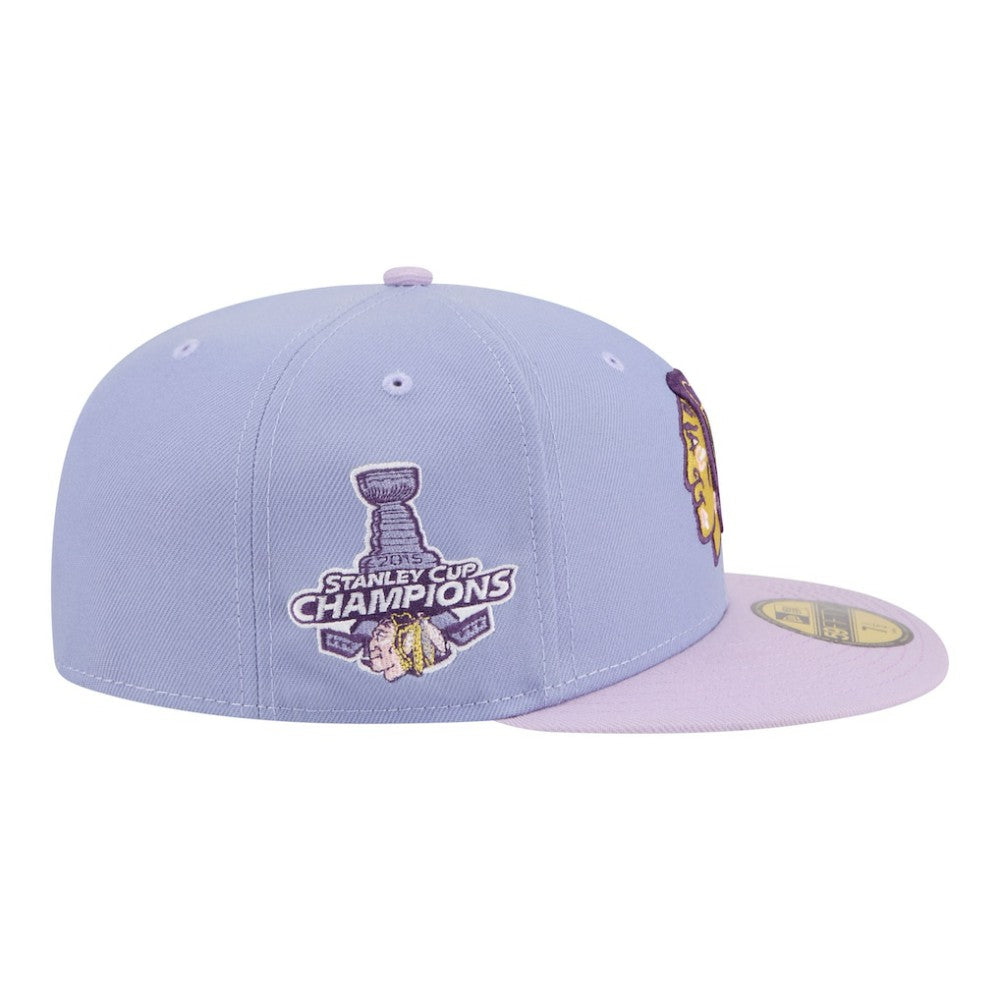Chicago Blackhawks New Era Lavender Bloom 59FIFTY Fitted Hat - Light Purple/Purple - NHL 203778872