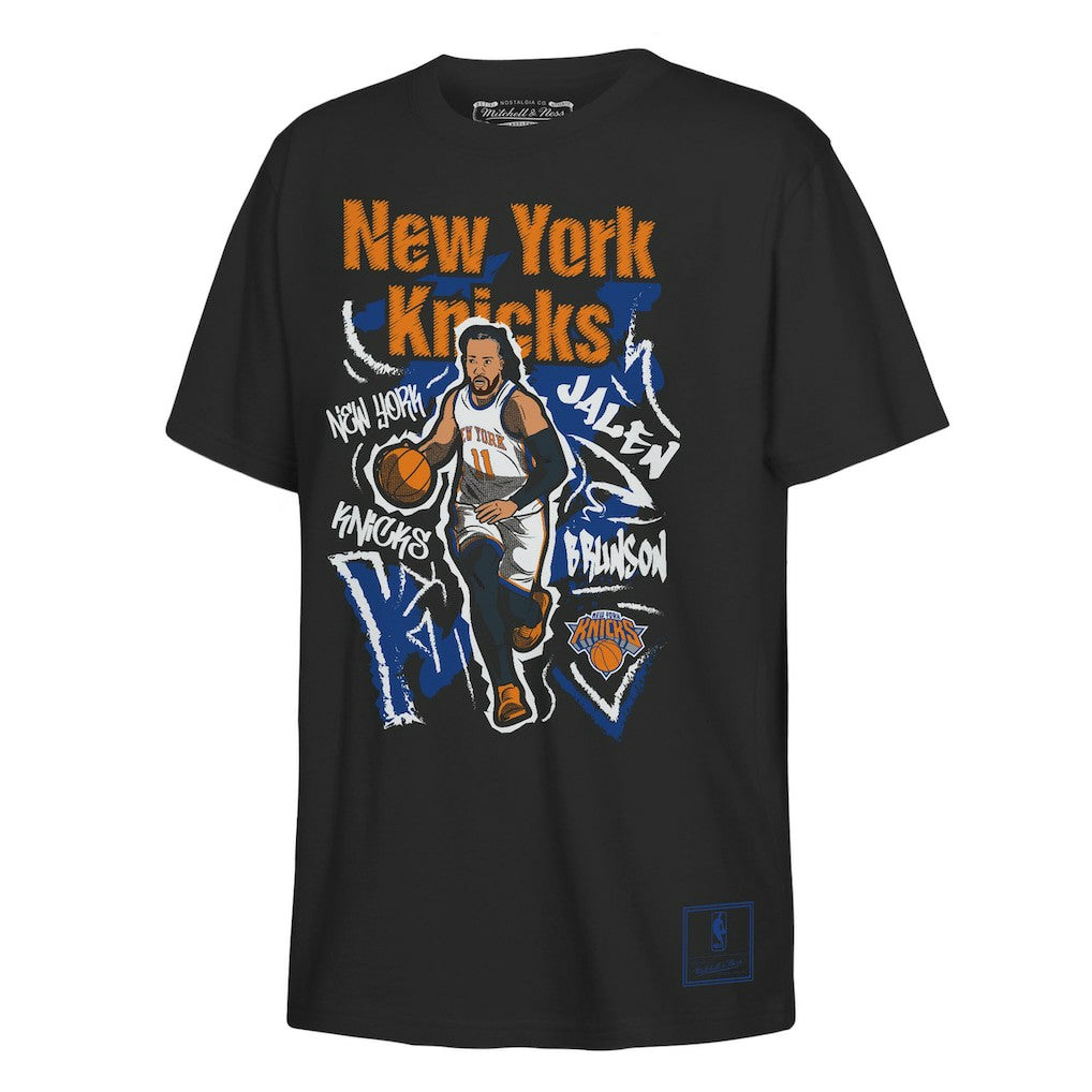 Jalen Brunson New York Knicks Outerstuff Youth Chalked Up Player Name & Number T-Shirt Black