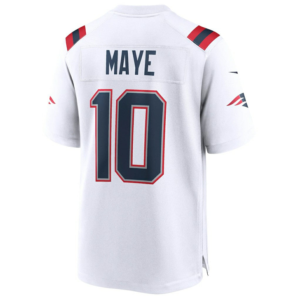 Nike Drake Maye New England Patriots Super Bowl LX Patch Game Jersey White