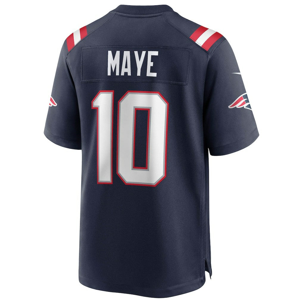 Nike Drake Maye New England Patriots Super Bowl LX Patch Game Jersey Navy