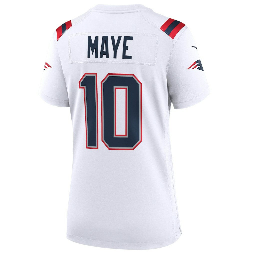 Nike Drake Maye New England Patriots Women's Super Bowl LX Patch Game Jersey White