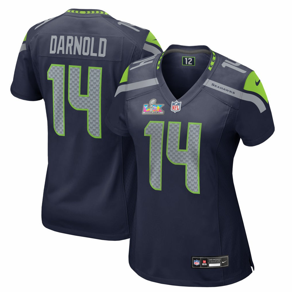 Nike Sam Darnold Seattle Seahawks Women's Super Bowl LX Patch Game Jersey College Navy