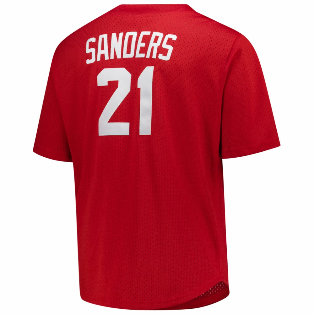Deion Sanders Cincinnati Reds Mitchell & Ness Big & Tall Cooperstown Mesh Batting Practice Jersey - Red - Mitchell & Ness Lifestyle