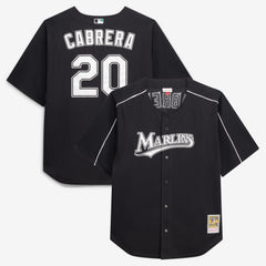 Miguel Cabrera Miami Marlins Mitchell & Ness Big & Tall Cooperstown Mesh Batting Practice Jersey - Black - Mitchell & Ness Online