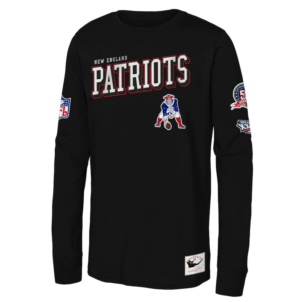 Mitchell & Ness New England Patriots Youth Training Camp Long Sleeve T-Shirt Black