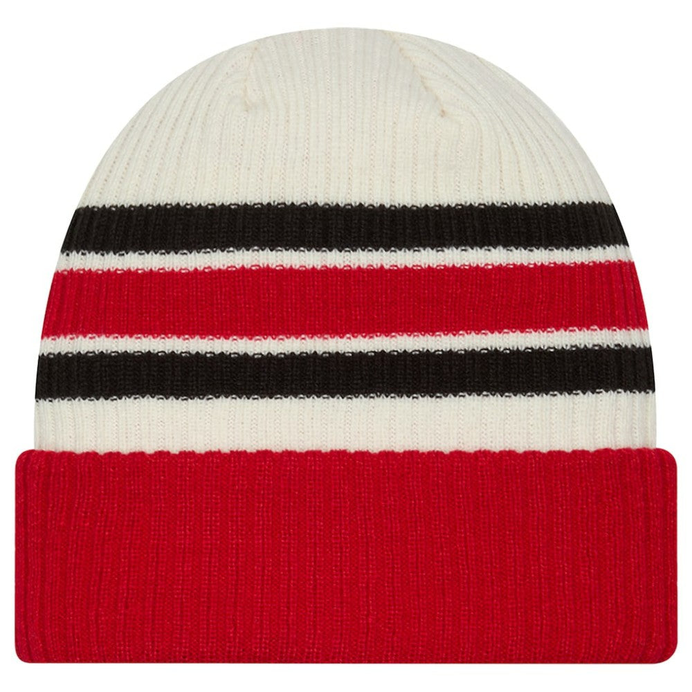 Carolina Hurricanes New Era Vintage Cuffed Knit Hat - Cream/Red - NHL 203787574