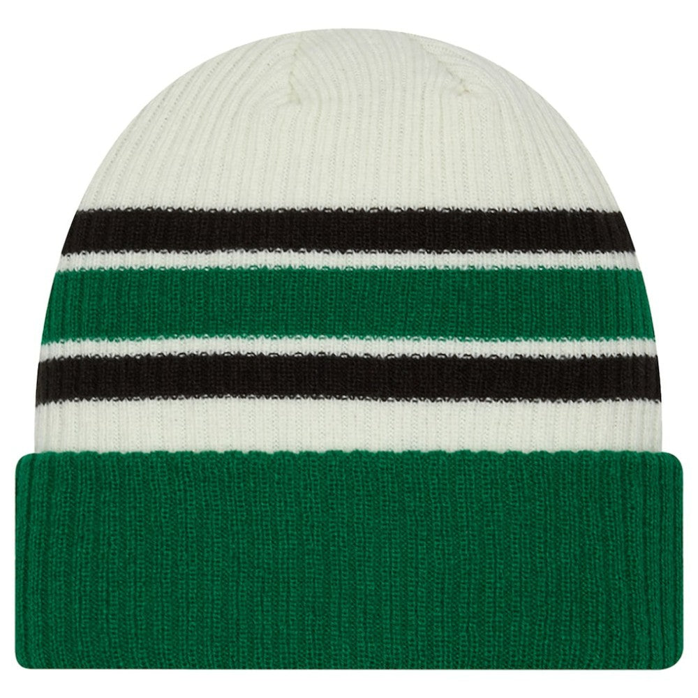 Dallas Stars New Era Vintage Cuffed Knit Hat - Cream/Kelly Green - NHL 203787576