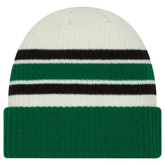 Dallas Stars New Era Vintage Cuffed Knit Hat - Cream/Kelly Green - NHL 203787576