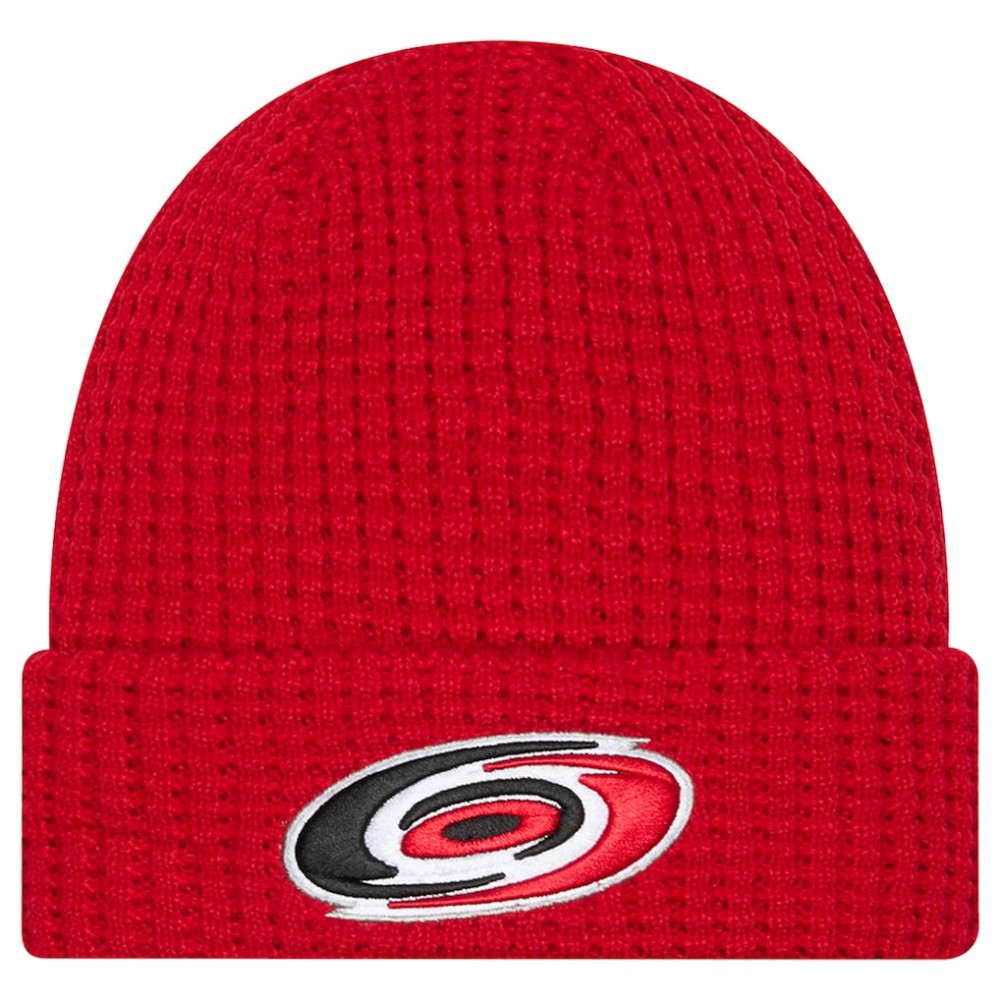 Carolina Hurricanes New Era Waffle Cuffed Knit Hat - Red - NHL 203787579