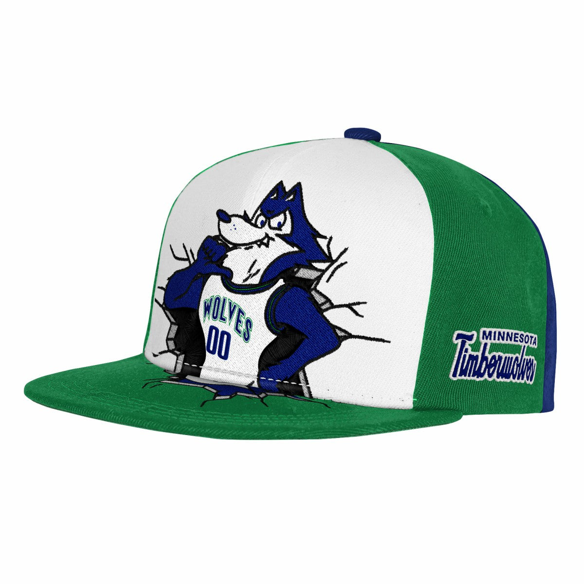 Minnesota Timberwolves Youth Mascot Snapback Hat Green | Mitchell & Ness
