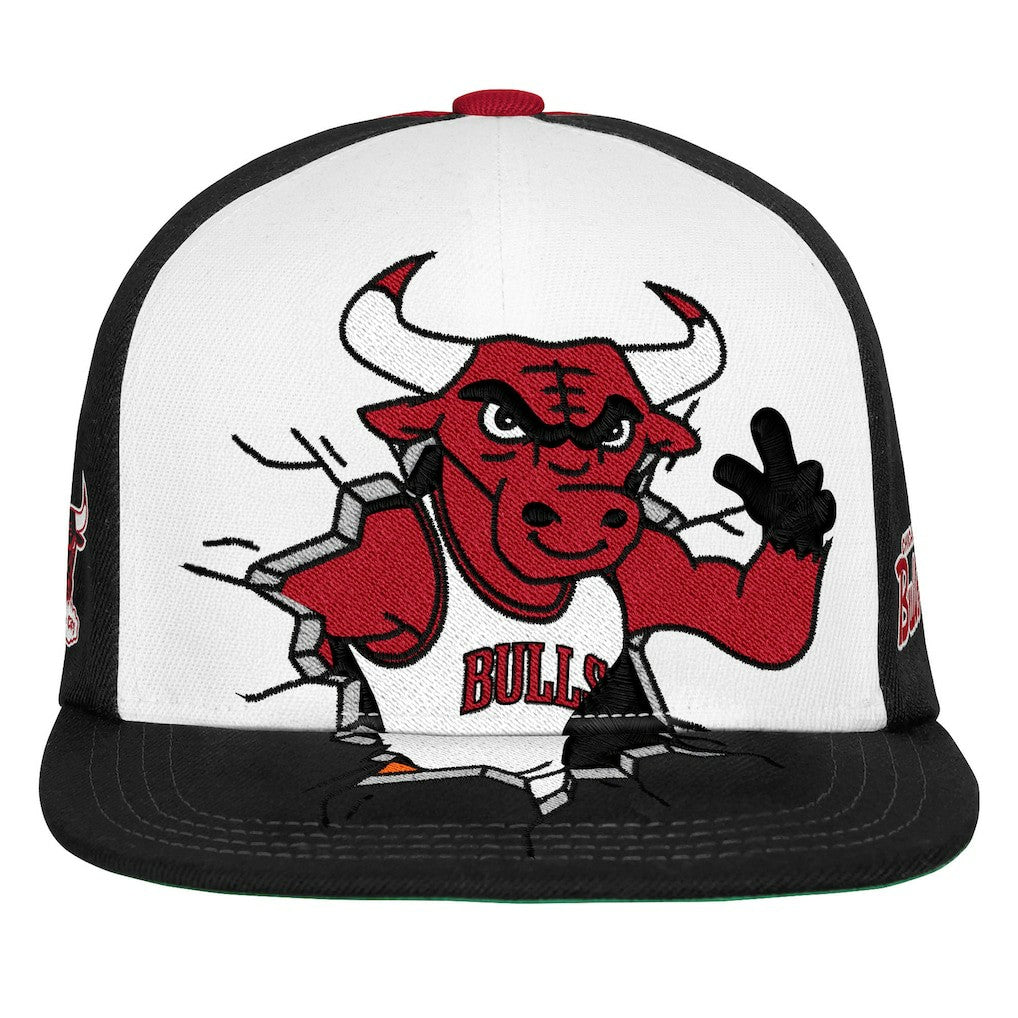 Chicago Bulls Youth Mascot Snapback Hat Black | Mitchell & Ness discount