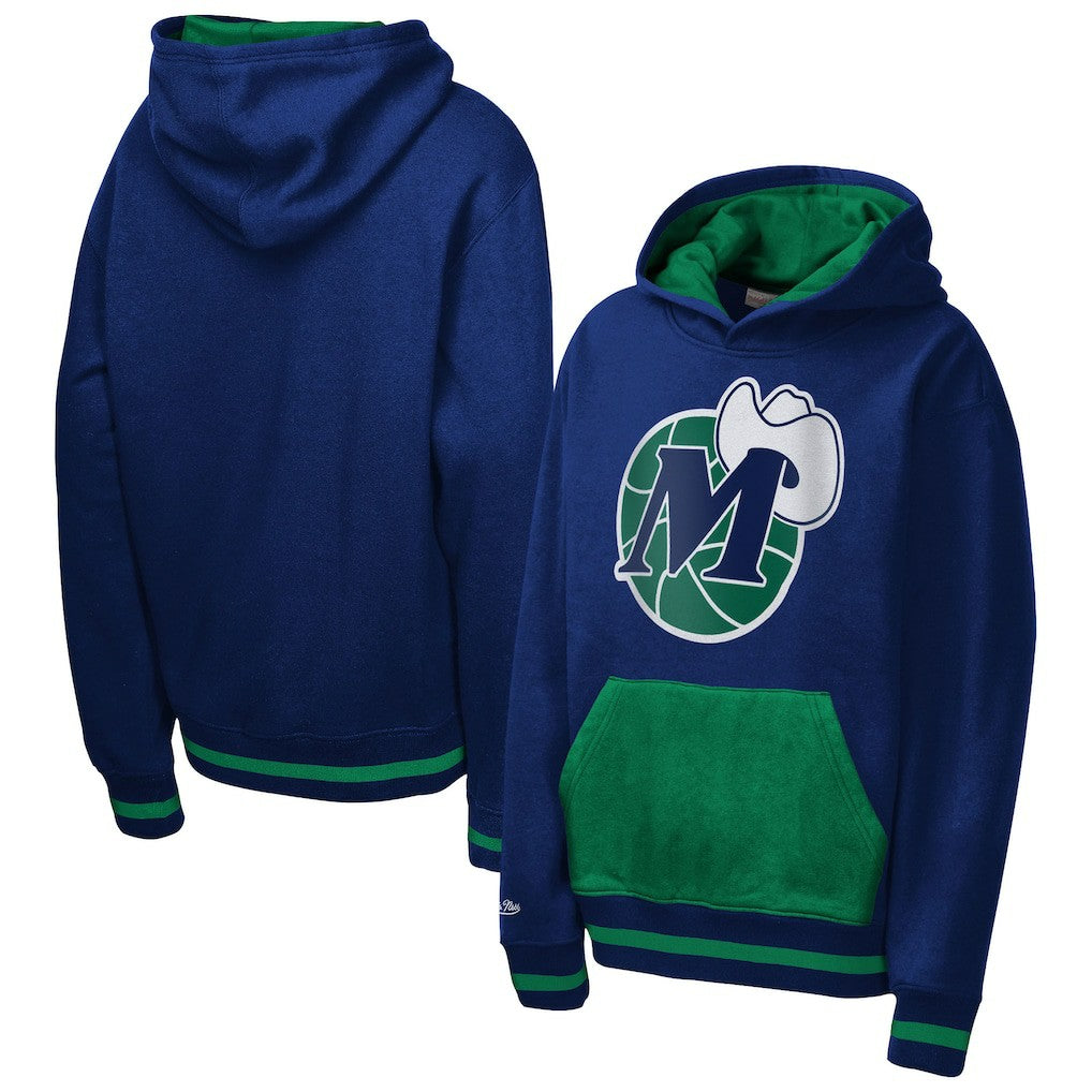 Dallas Mavericks Youth Playmaker Fashion Fleece Hoodie for sale Navy | Mitchell & Ness online