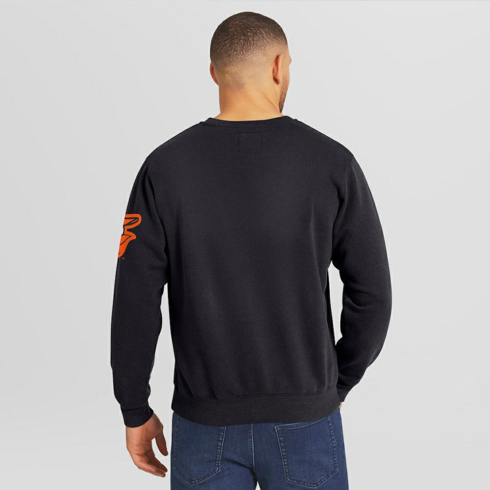 Baltimore Orioles Darius Rucker Collection by Fanatics Washed Crew Neck Pullover Sweatshirt - Black - Fanatics Lifestyle