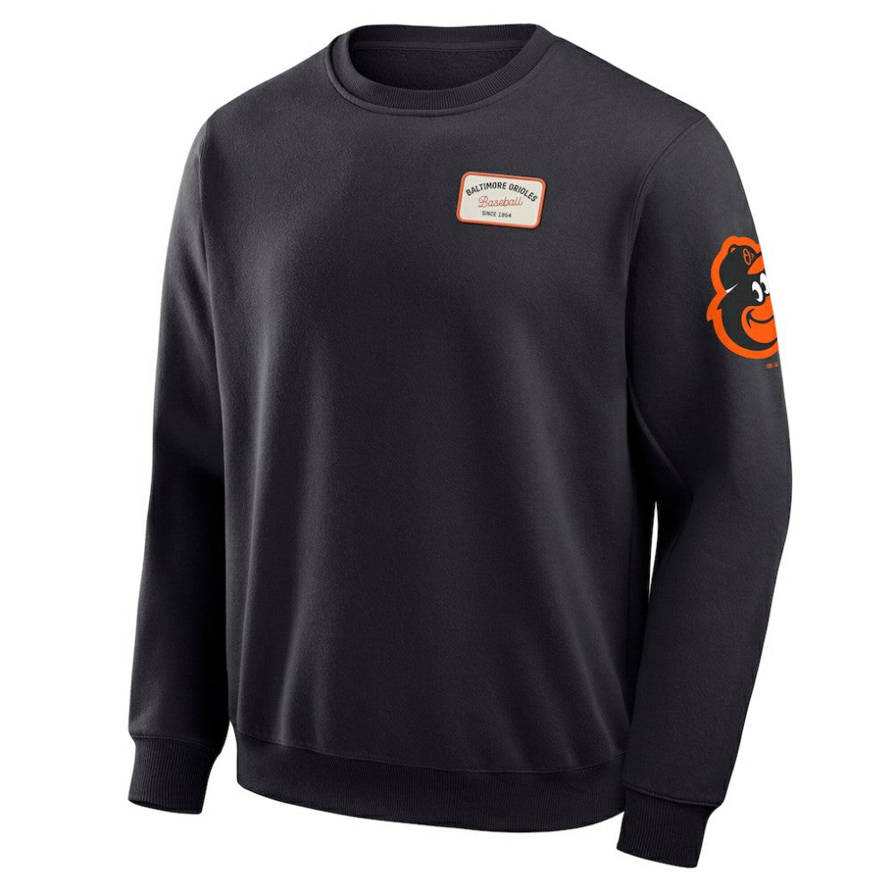 Baltimore Orioles Darius Rucker Collection by Fanatics Washed Crew Neck Pullover Sweatshirt - Black - Fanatics Lifestyle