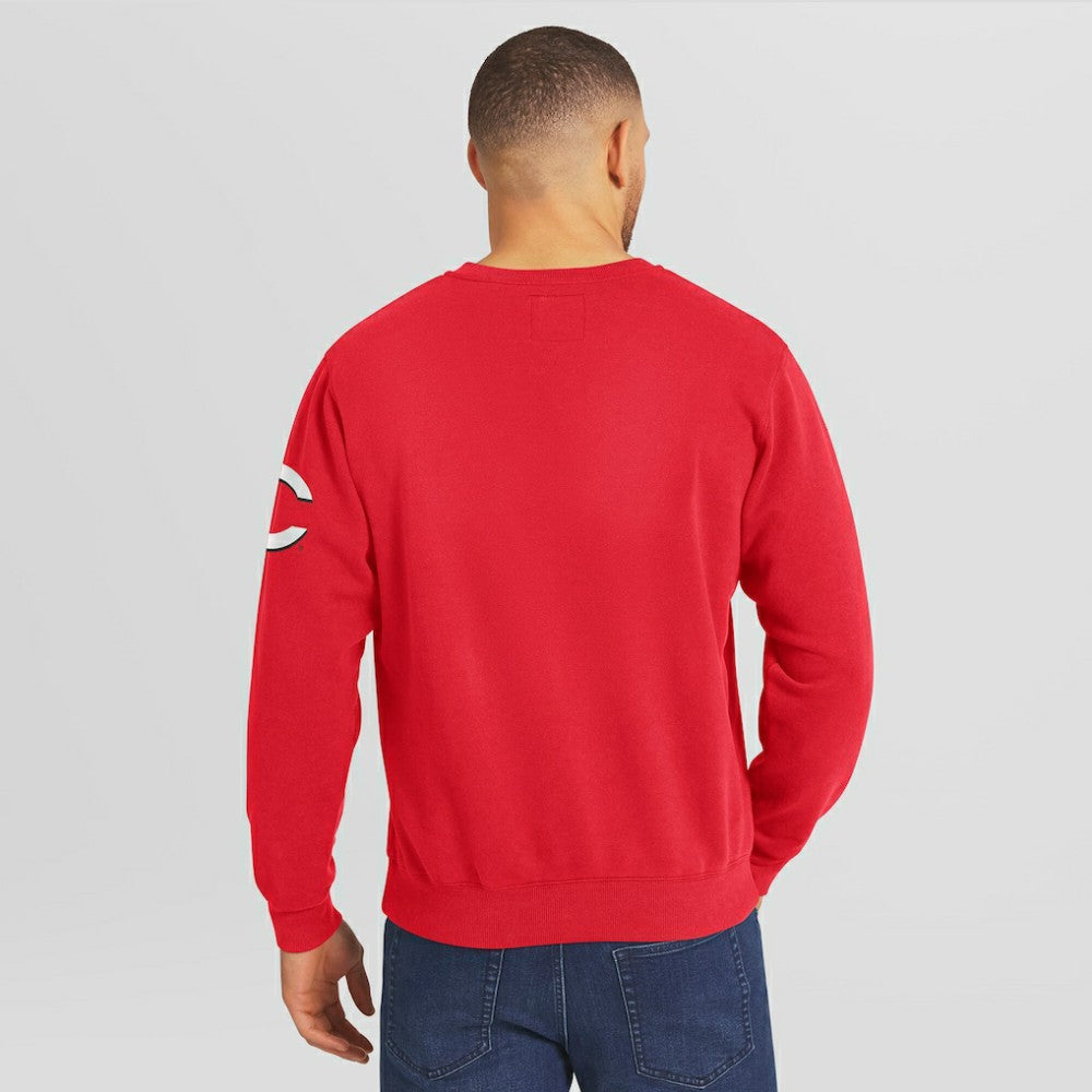 Cincinnati Reds Darius Rucker Collection by Fanatics Washed Crew Neck Pullover Sweatshirt - Red - Fanatics Lifestyle