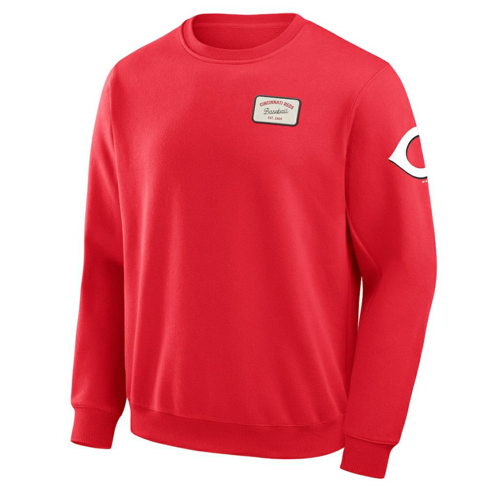 Cincinnati Reds Darius Rucker Collection by Fanatics Washed Crew Neck Pullover Sweatshirt - Red - Fanatics Lifestyle