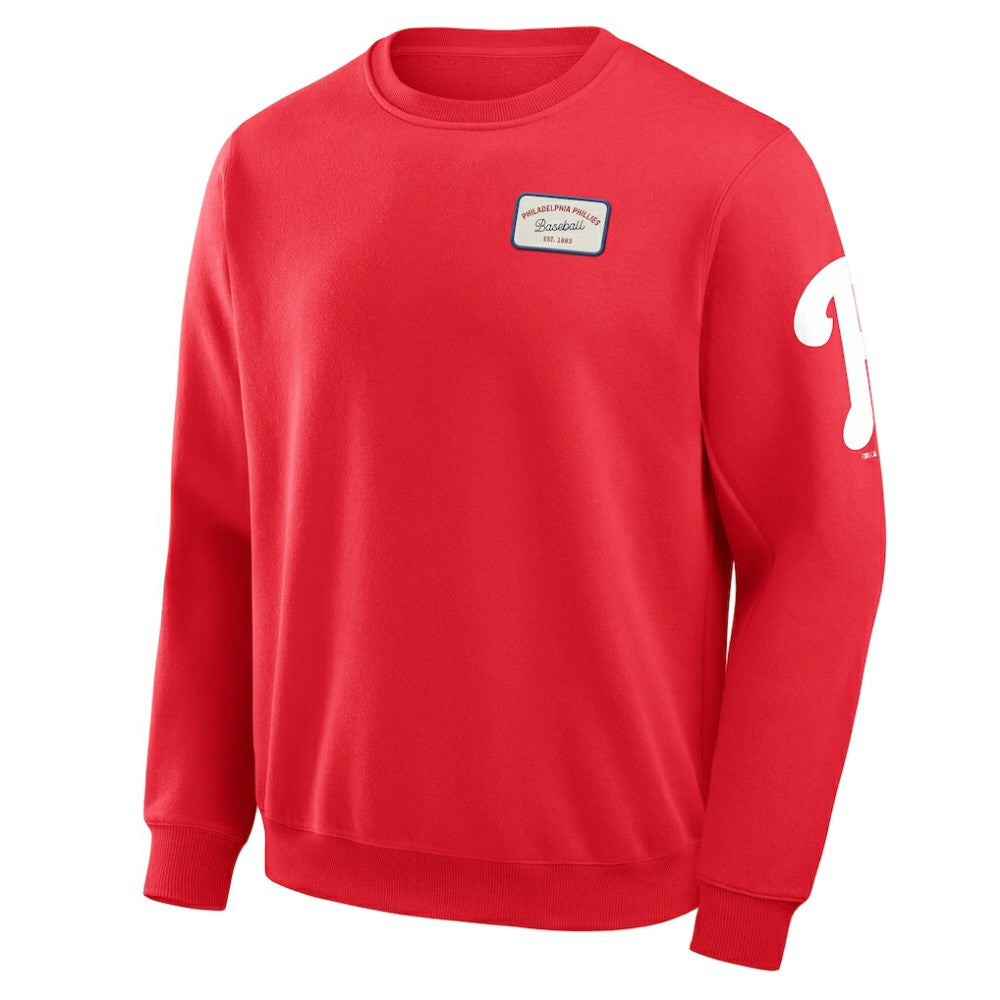 Philadelphia Phillies Darius Rucker Collection by Fanatics Washed Crew Neck Pullover Sweatshirt - Red - Fanatics Sale