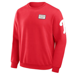 Philadelphia Phillies Darius Rucker Collection by Fanatics Washed Crew Neck Pullover Sweatshirt - Red - Fanatics Sale