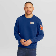 New York Mets Darius Rucker Collection by Fanatics Washed Crew Neck Pullover Sweatshirt - Royal - Fanatics Online