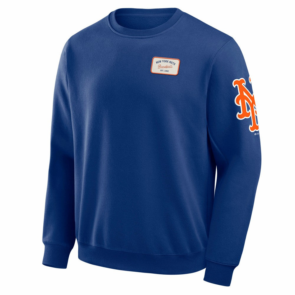 New York Mets Darius Rucker Collection by Fanatics Washed Crew Neck Pullover Sweatshirt - Royal - Fanatics Online
