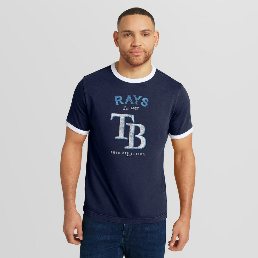 Tampa Bay Rays Darius Rucker Collection by Fanatics Washed Ringer T-Shirt - Navy - Fanatics Online