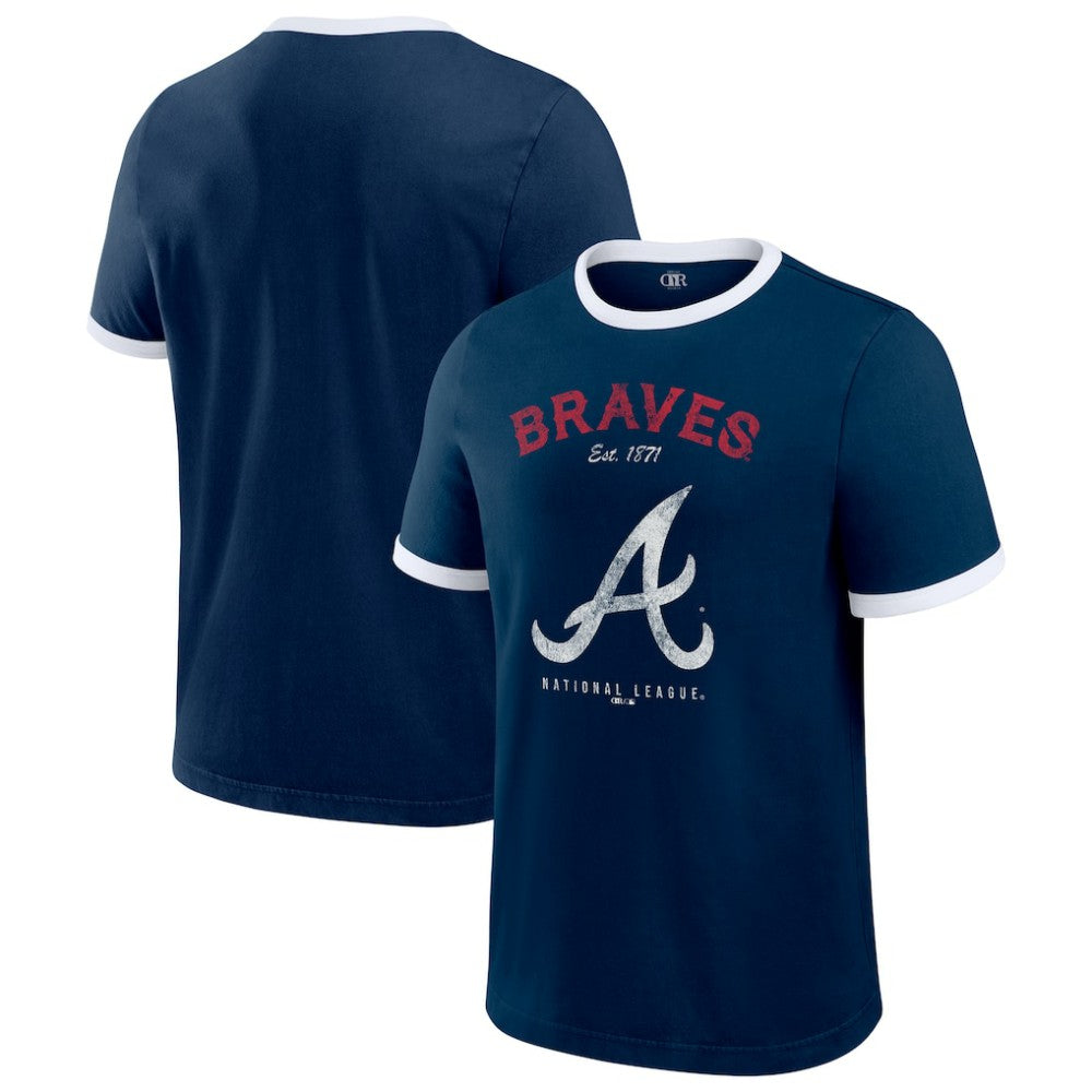 Atlanta Braves Darius Rucker Collection by Fanatics Washed Ringer T-Shirt - Navy - Fanatics Lifestyle