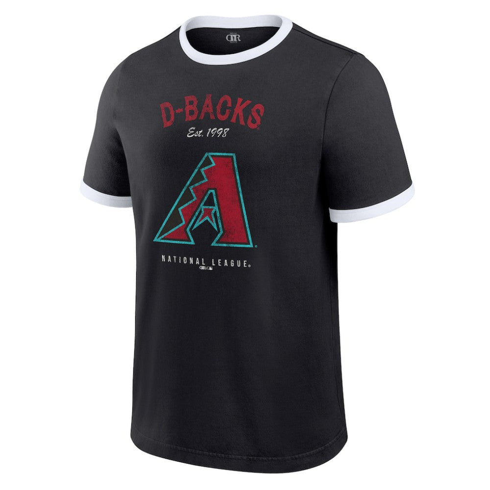 Arizona Diamondbacks Darius Rucker Collection by Fanatics Washed Ringer T-Shirt - Black - Fanatics Sale