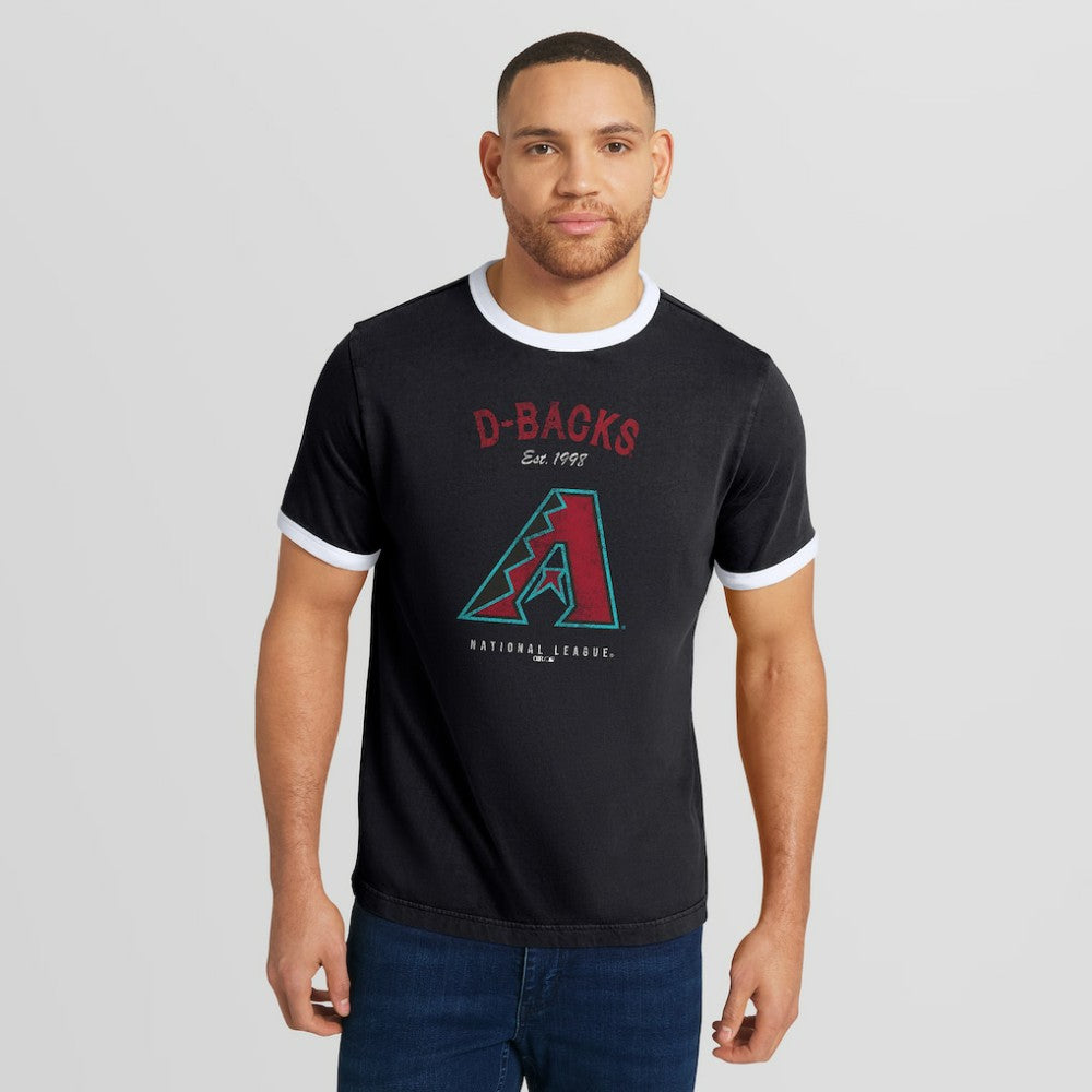 Arizona Diamondbacks Darius Rucker Collection by Fanatics Washed Ringer T-Shirt - Black - Fanatics Sale