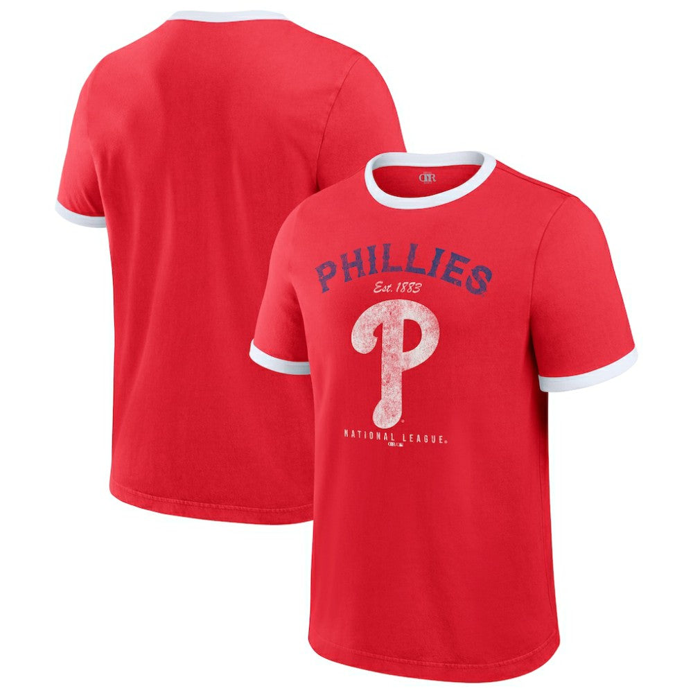 Philadelphia Phillies Darius Rucker Collection by Fanatics Washed Ringer T-Shirt - Red - Fanatics Lifestyle