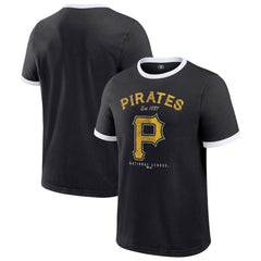 Pittsburgh Pirates Darius Rucker Collection by Fanatics Washed Ringer T-Shirt - Black - Fanatics Lifestyle