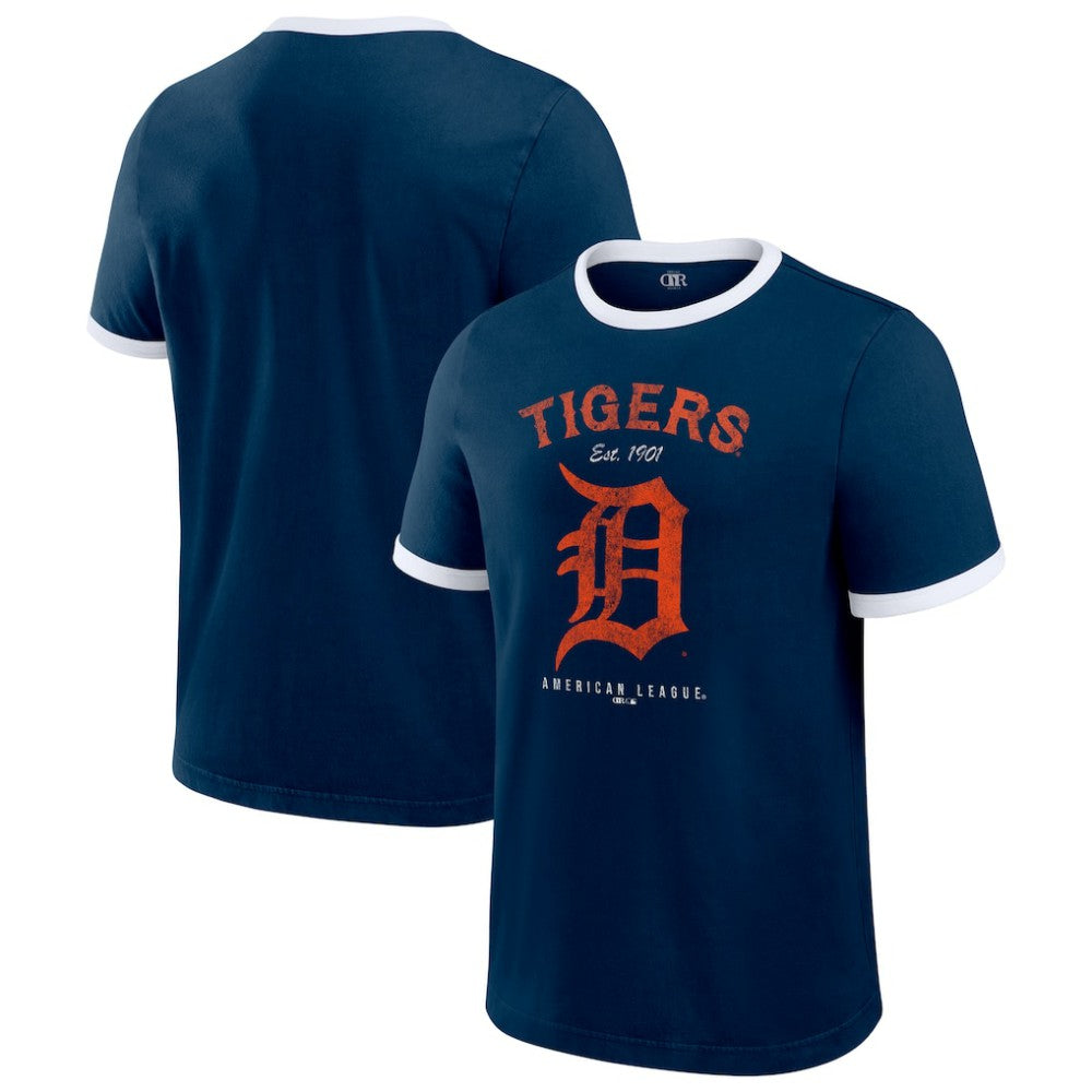 Detroit Tigers Darius Rucker Collection by Fanatics Washed Ringer T-Shirt - Navy - Fanatics on Sale