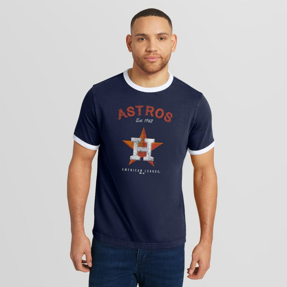 Houston Astros Darius Rucker Collection by Fanatics Washed Ringer T-Shirt - Navy - Fanatics Lifestyle