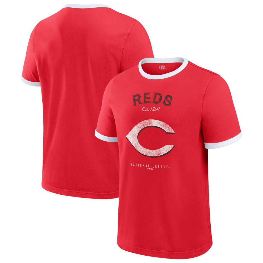 Cincinnati Reds Darius Rucker Collection by Fanatics Washed Ringer T-Shirt - Red - Fanatics Lifestyle