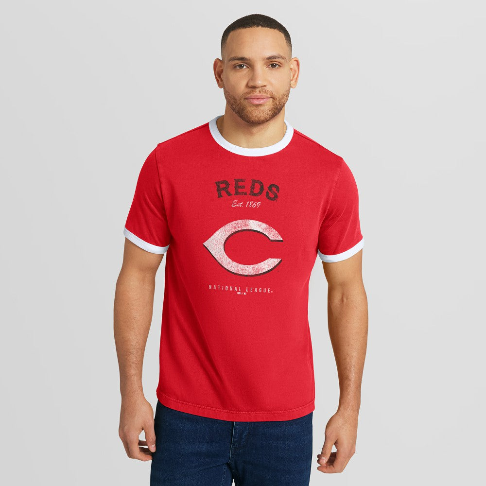 Cincinnati Reds Darius Rucker Collection by Fanatics Washed Ringer T-Shirt - Red - Fanatics Lifestyle