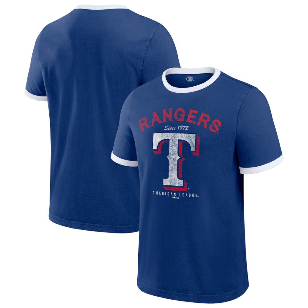 Texas Rangers Darius Rucker Collection by Fanatics Washed Ringer T-Shirt - Royal - Fanatics Discount