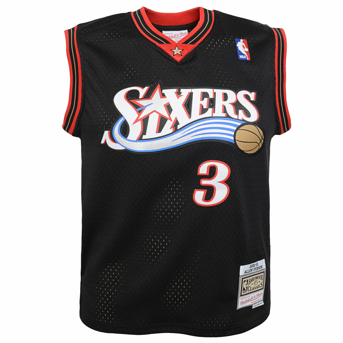 Allen Iverson Philadelphia 76ers Youth 2000-01 Swingman Road Jersey Black | Mitchell & Ness Lifestyle