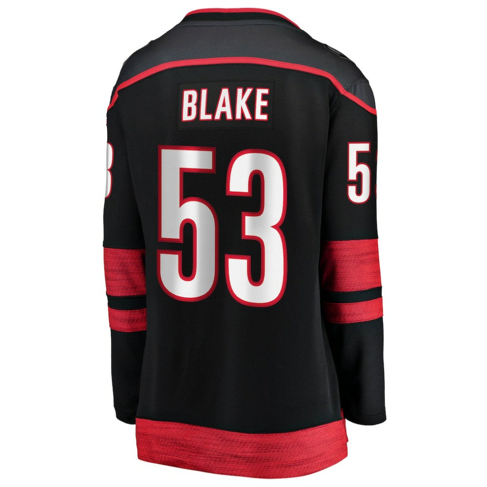 Jackson Blake Carolina Hurricanes Fanatics Women's Home Breakaway Jersey - Black - NHL 203789037