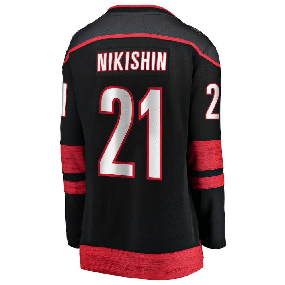Alexander Nikishin Carolina Hurricanes Fanatics Women's Home Breakaway Jersey - Black - NHL 203789039