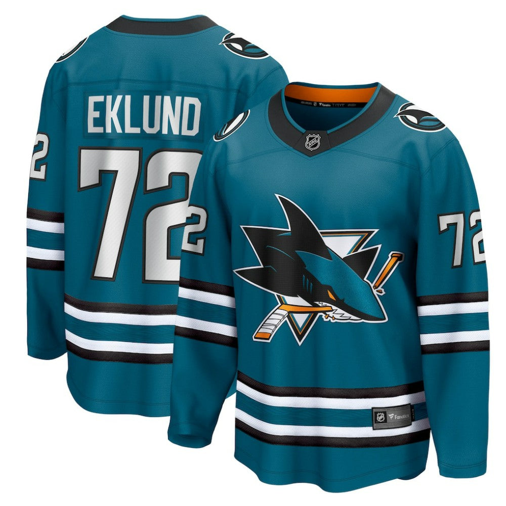 William Eklund San Jose Sharks Fanatics Home Breakaway Jersey - Teal - NHL 203789069