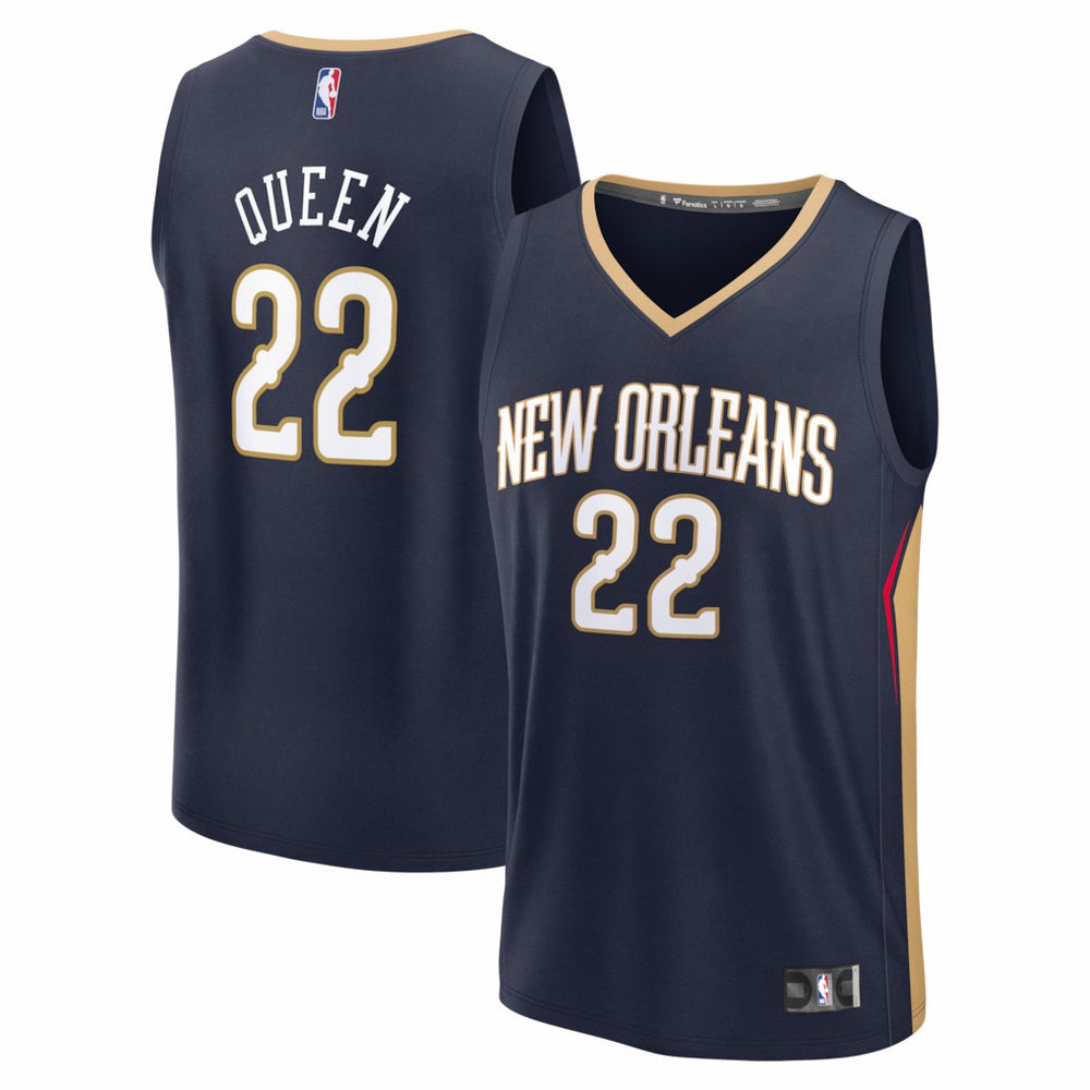 Derik Queen New Orleans Pelicans Fast Break Replica Jersey Icon Edition Navy | Fanatics