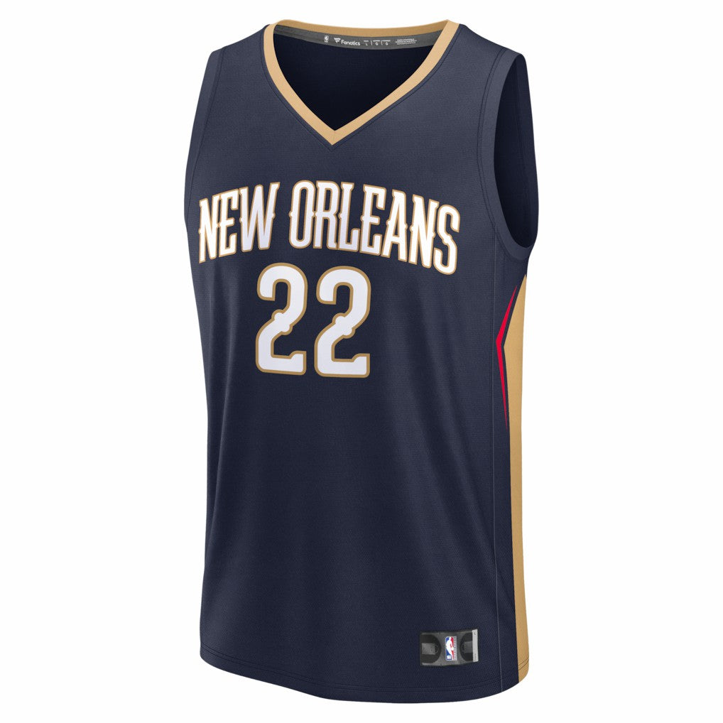 Derik Queen New Orleans Pelicans Fast Break Replica Jersey Icon Edition Navy | Fanatics