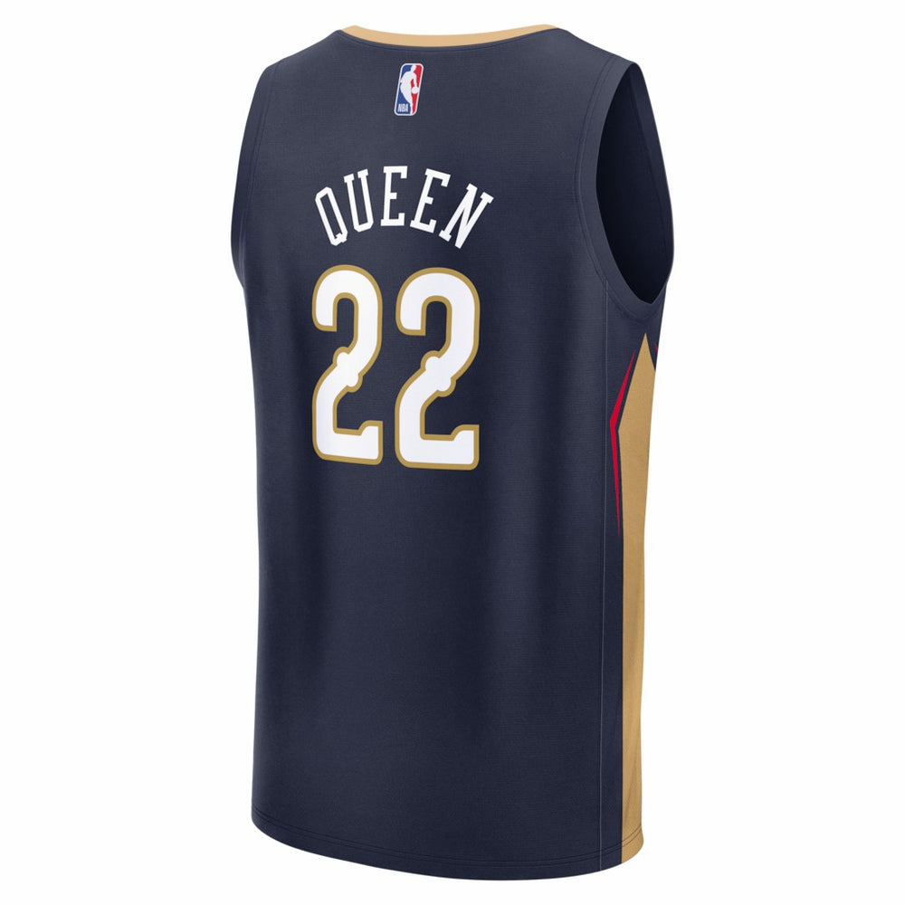 Derik Queen New Orleans Pelicans Fast Break Replica Jersey Icon Edition Navy | Fanatics