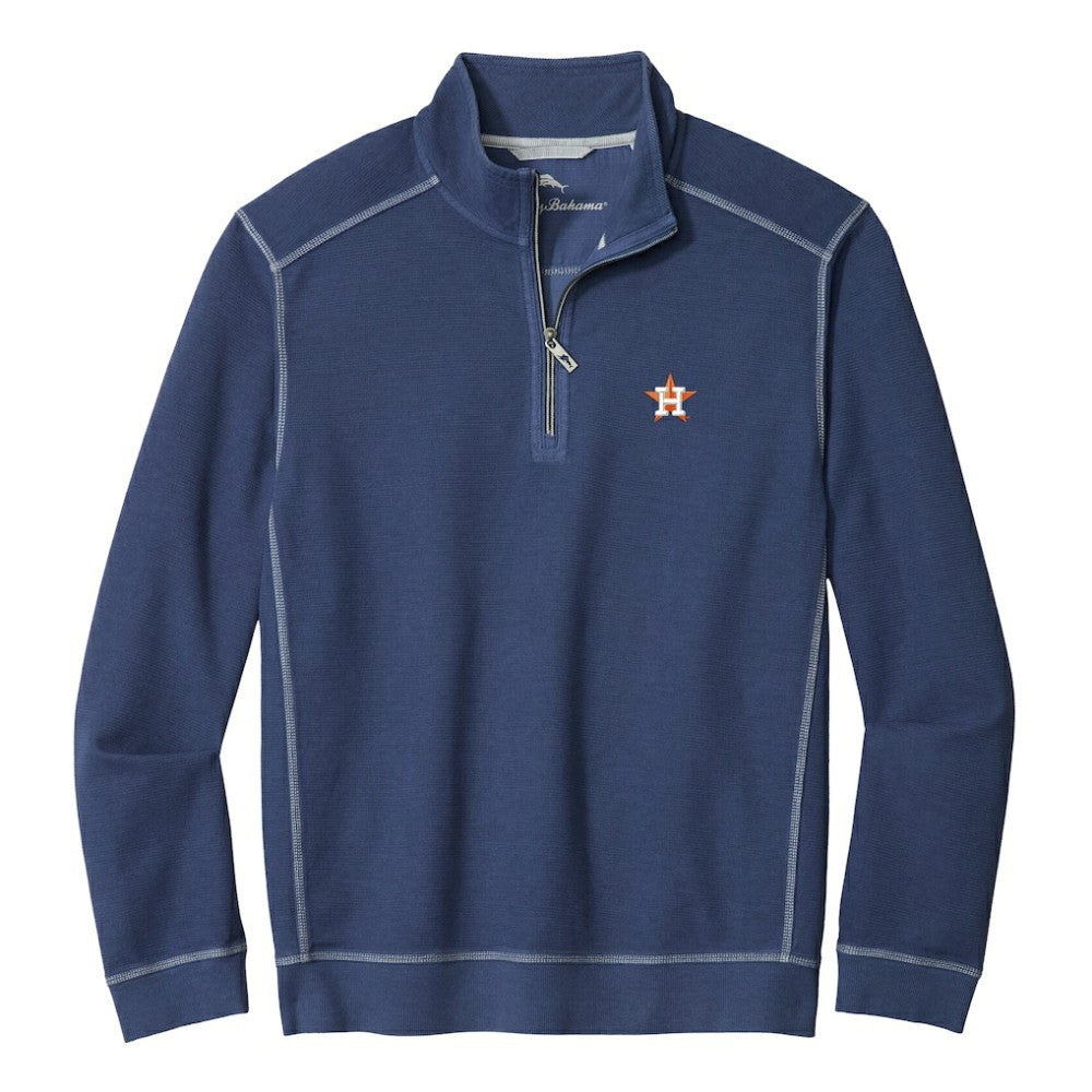 Houston Astros Tommy Bahama Montego Bay Half-Zip Sweatshirt - Navy - MLB Discount