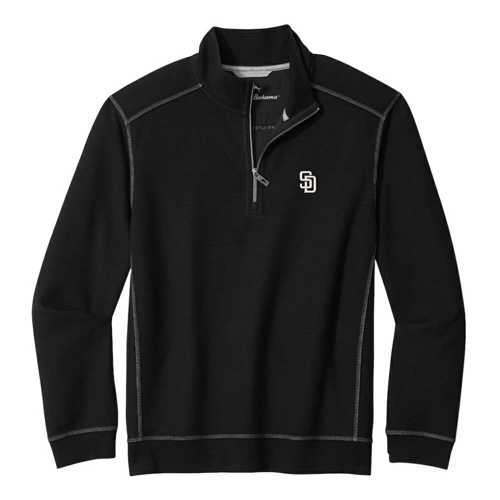 San Diego Padres Tommy Bahama Montego Bay Half-Zip Sweatshirt - Black - MLB Online