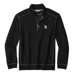 San Diego Padres Tommy Bahama Montego Bay Half-Zip Sweatshirt - Black - MLB Online