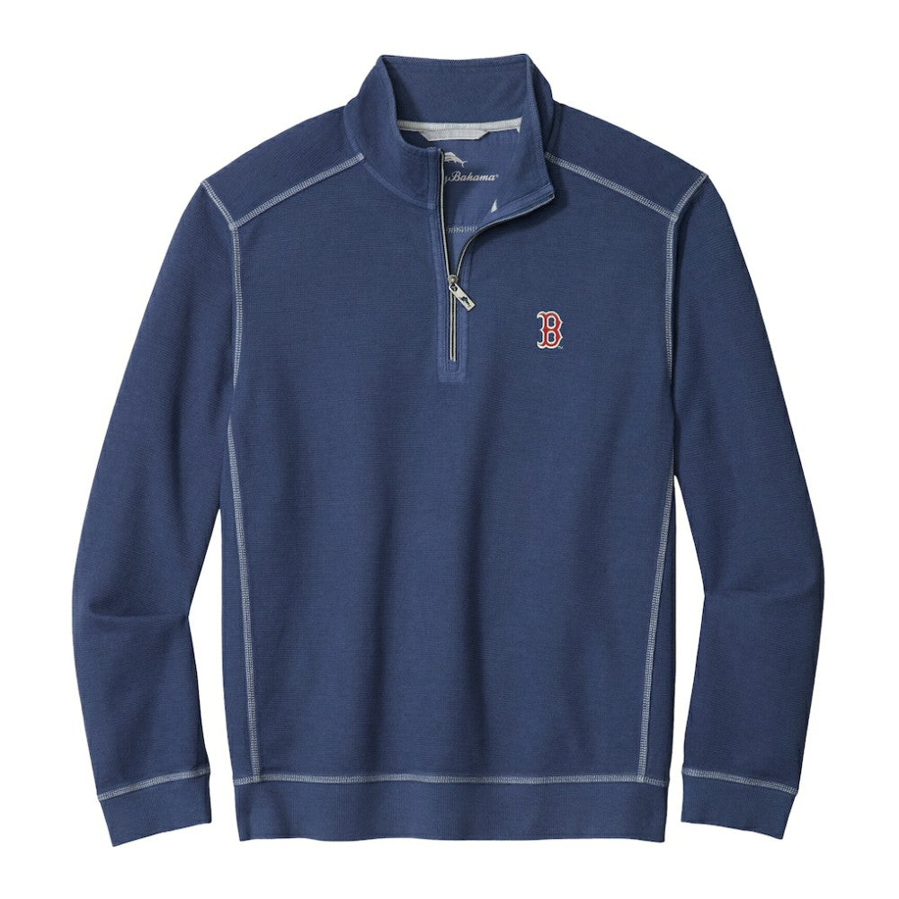 Boston Red Sox Tommy Bahama Montego Bay Half-Zip Sweatshirt - Navy - MLB Discount