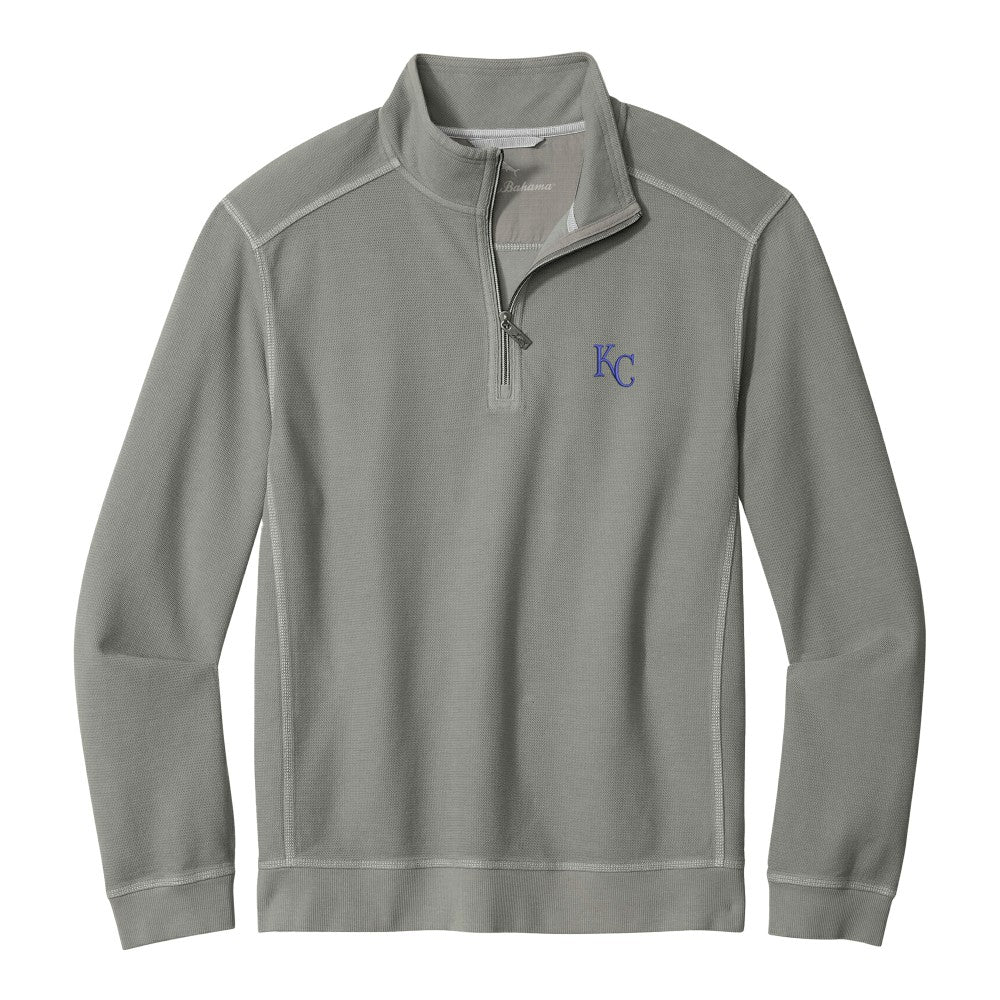 Kansas City Royals Tommy Bahama Montego Bay Half-Zip Sweatshirt - Gray - MLB Online