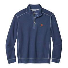 Detroit Tigers Tommy Bahama Montego Bay Half-Zip Sweatshirt - Navy - MLB Sale