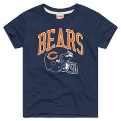 Chicago Bears Homage Youth Helmet Retro Tri-Blend T-Shirt Navy